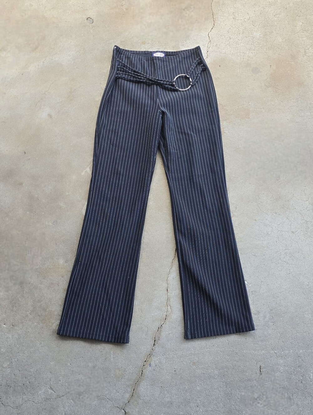 VTG Zoey Beth y2k Office Siren Pin Stripe O ring Rave Club Pants Size M